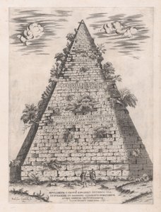 Speculum Romanae Magnificentiae: Pyramid of Caius Cestius, 1582 by Giovanni Ambrogio Brambilla