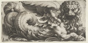 Winged Sea Lion with Wavy Manes and a Beard by Giovanni Andrea Maglioli