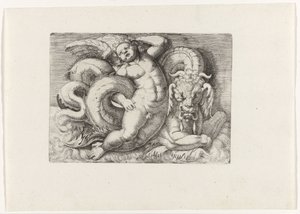 Putto Riding a Sea Monster by Giovanni Andrea Maglioli