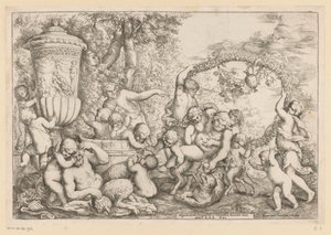 Bacchanal with Silenus by Giovanni Andrea Podesta