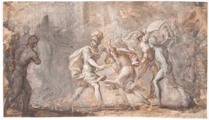 Tarpeia Being Crushed Under the Shields of the Sabines