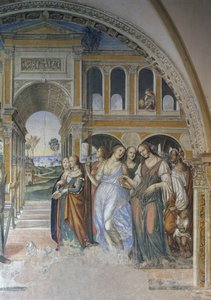 Florentius Sending the Harlots into the Monastery, Scene from the Life of St Benedict by Giovanni Antonio Bazzi Sodoma