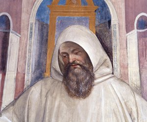 Saint Benedict Gives the Rule to the Olivetani Monks (detail) by Giovanni Antonio Bazzi Sodoma