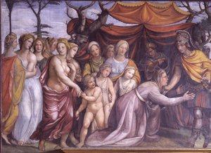 The Hall of the Marriage of Alexander the Great and Roxanne (detail) by Giovanni Antonio Bazzi Sodoma