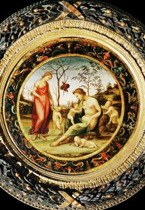 Earthly Venus with Eros and Celestial Venus with Anteros and two cupids by Giovanni Antonio Bazzi Sodoma