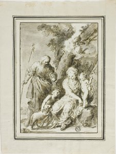 Holy Family and Saint John the Baptist by Giovanni Antonio Burrini