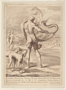 Nude Man Blowing a Conch by Giovanni Antonio Faldoni after Parmigianino