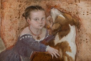 Little Girl and Dog (detail) by Giovanni Antonio Fasolo