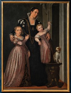 Portrait of Paola Bonanome Gualdo with Her Daughters Laura and Virginia