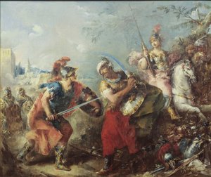 The Fight between Tancred and Argante with Clorinda in the Background