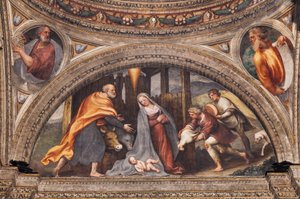 Lunette depicting the Adoration of the Shepherds by Giovanni Antonio Pordenone