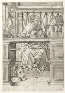 St. Jerome in His Study by Giovanni Antonio da Brescia