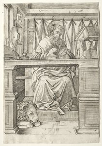 St. Jerome in His Study, c. 1510 by Giovanni Antonio da Brescia