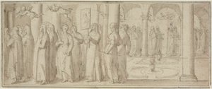 Procession of Nuns and Novices Honoring a Male Saint by Giovanni Balducci