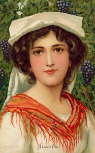 Portrait of a woman with a grape vine