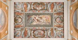 Chariot of the Sun Driven by Apollo, Apollo Loggia by Giovanni Battista and Cambiaso Luca Castello