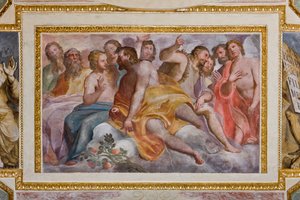 Genoa, Duomo (St Lawrence Cathedral), inside, The Lercari Chapel or The Chapel of the Blessed Sacrament (Northern apse), vault: "The Righteous of the Old Testament", fresco by Giovanni Battista Castello known as Bergamasco by Giovanni Battista Castello