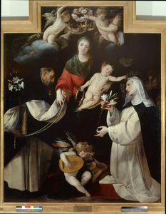 Madonna of the Rosary by Giovanni Battista  Crespi