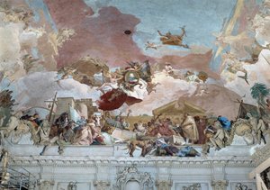 Apotheosis of Bishop Carl Philipp von Greiffenklau and the Section Europe of the Ceiling Fresco