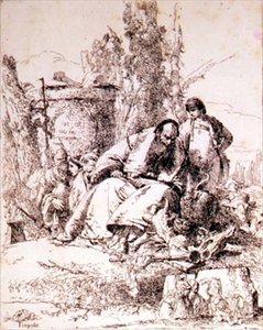Sorcerer Examining Skulls by Giovanni Battista Tiepolo