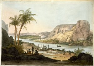 Exterior View of the Two Temples at Abu Simbul, from Plates Illustrative of the Researches in Egypt and Nubia, published 1822 by Giovanni Battista Belzoni