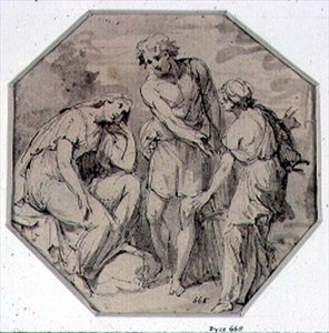 A Man and two Women Conversing by Giovanni Battista Cipriani