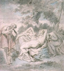 Cimon and Iphigenia with Two Female Attendants in a Landscape