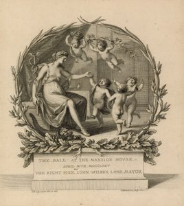 Ticket to The Ball at the Mansion House, London, 17 April 1775 by Giovanni Battista Cipriani