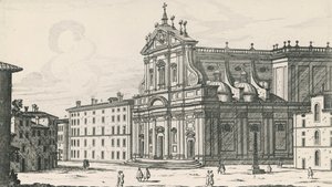 Church of St Ignatius of Loyola at Campus Martius, Rome, engraving by Giovanni Battista Falda
