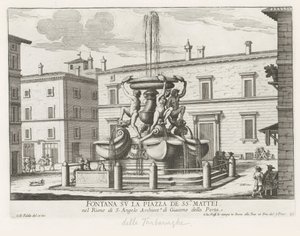 Fontana delle Tartarughe on Piazza Mattei in Rome by Giovanni Battista Falda