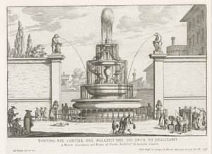 Fountain in the Courtyard of Palazzo Taverna in Rome (Fountains of Rome series) by Giovanni Battista Falda
