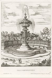 Fountain in the Gardens of Villa Doria Pamphilj in Rome (Le fontane ne palazzi e ne giardini di Roma) by Giovanni Battista Falda