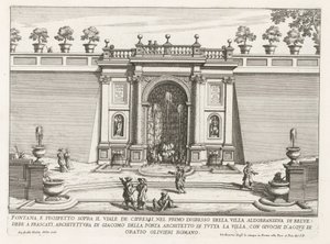 Fountain in the Gardens of Villa Aldobrandini in Frascati by Giovanni Battista Falda
