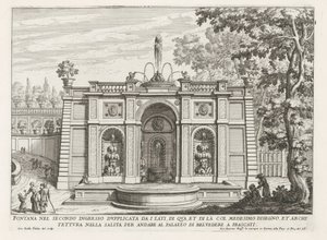 Fountain in the Gardens of the Villa Aldobrandini in Frascati by Giovanni Battista Falda