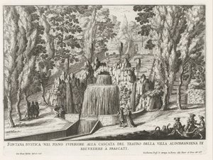 Fountain in the Gardens of the Villa Aldobrandini in Frascati by Giovanni Battista Falda