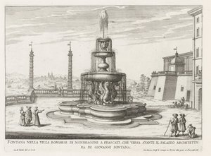 Fountain in the Gardens of the Villa Mondragone in Frascati by Giovanni Battista Falda