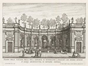 Fountain in the Gardens of Villa Mondragone in Frascati (Fontane delle ville di Frascati) by Giovanni Battista Falda
