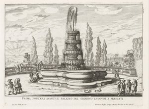 Fountain in the gardens of the Villa Torlonia in Frascati by Giovanni Battista Falda