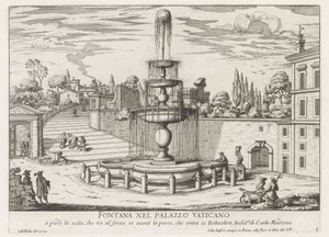 Fountain in the Vatican (Fontana nel Palazzo Vaticano) (Fountains of Rome) by Giovanni Battista Falda