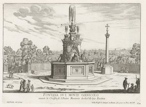 Fountain on Piazza San Pietro in Montorio on the Janiculum Hill in Rome by Giovanni Battista Falda