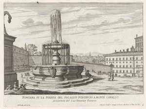 Fountain on Piazza del Quirinale in Rome by Giovanni Battista Falda