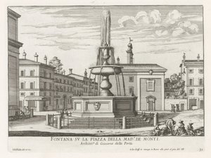 Fountain on Piazza della Madonna dei Monti in Rome by Giovanni Battista Falda