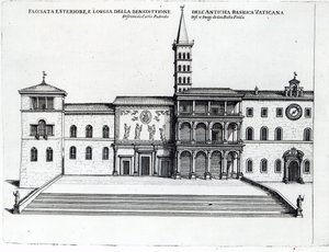 The Benediction Loggia of the Old Vatican Basilica by Giovanni Battista Falda