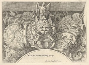 Plate 4: Trophies of Roman Arms from Decorations Above the Windows on the Second Floor by Giovanni Battista Galestruzzi