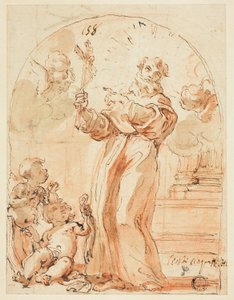 Standing Franciscan Saint Holding Crucifix