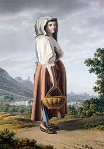 Peasant in the Background of Maddaloni, by Giovan Battista Lusieri, Italy