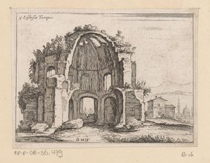 Ruins of the Temple of Minerva Medica in a Landscape by Giovanni Battista Mercati