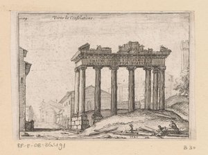 Ruins of the Temple of Saturn on the Roman Forum in Rome (Views of Rome)