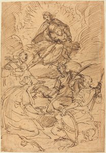 The Madonna and Child in Glory Adored by Saints by Giovanni Battista Paggi