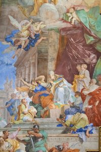 The miracle of the chains in the center of the coffered (detail)